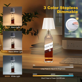 SOUDFK dimmable LED bottle light creating ambient mood for occasions.