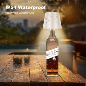 SOUDFK bottle lamp used as bar decor to enhance tablescape