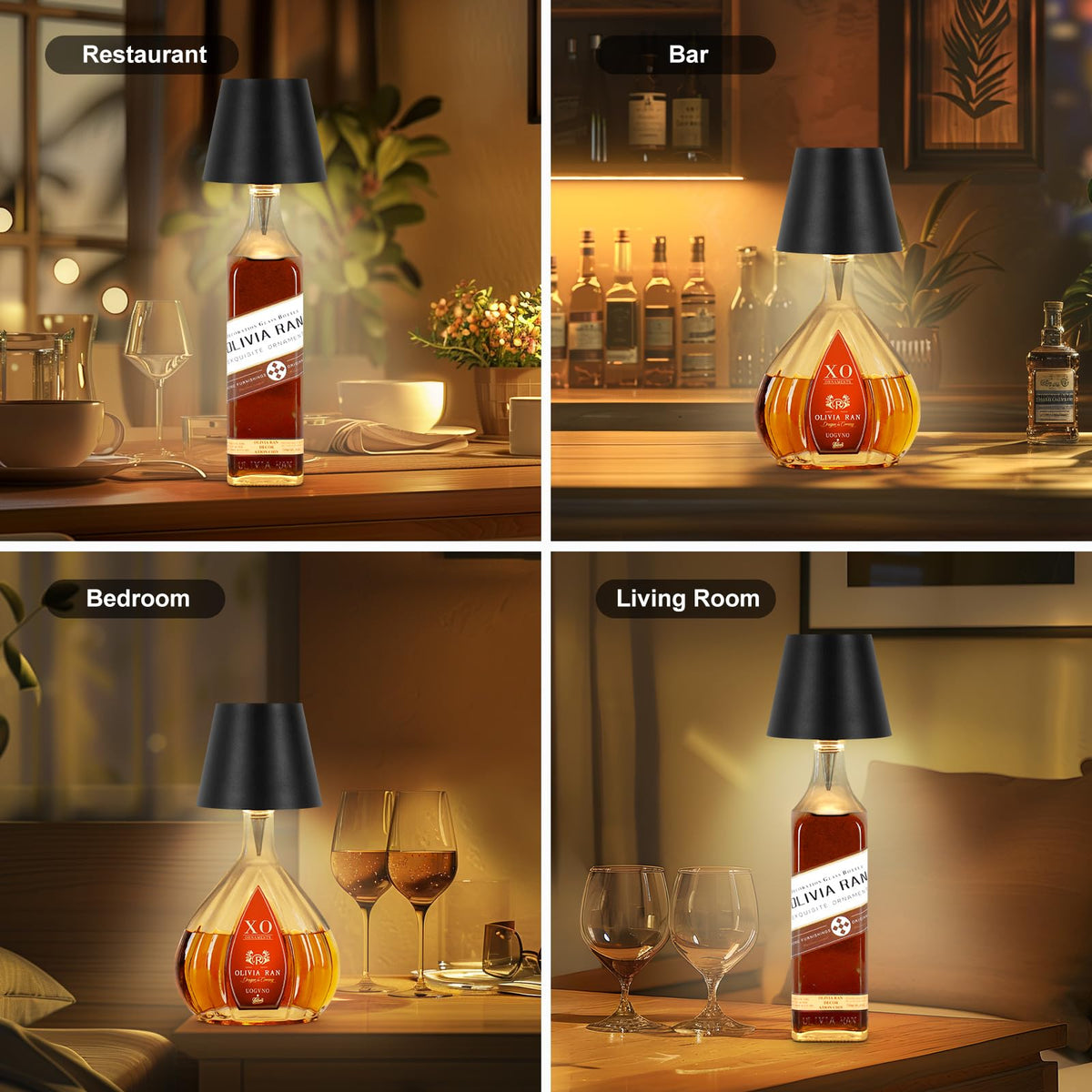 SOUDFK bottle lamp portable, ideal for indoor and outdoor setups.