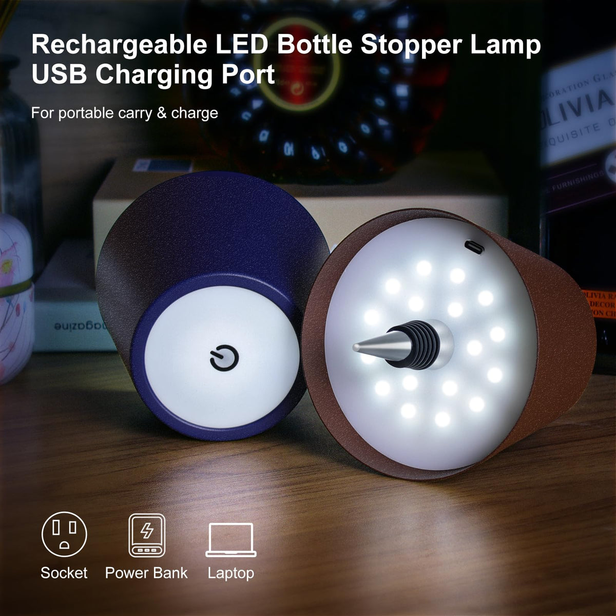 SOUDFK wireless lamp on beer bottle base creates eye-catching centerpiece