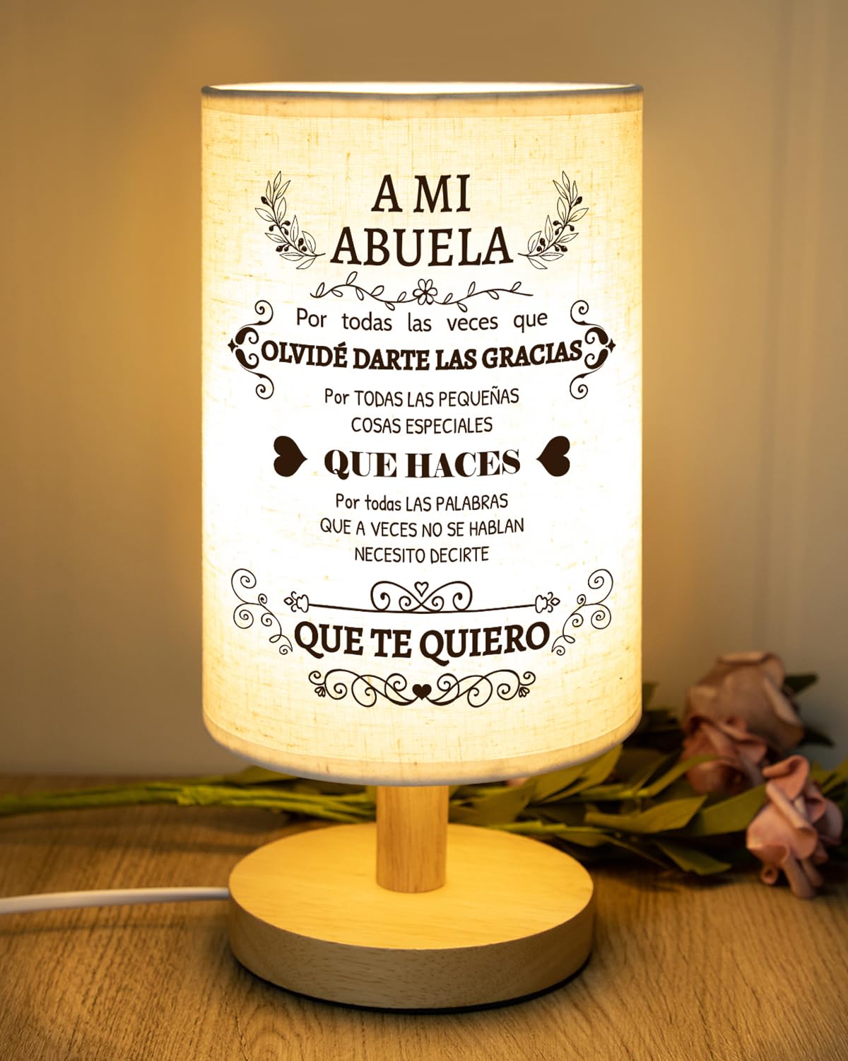 SOUHONEY Abuela desk lamp base with warm wood tones for cozy decor