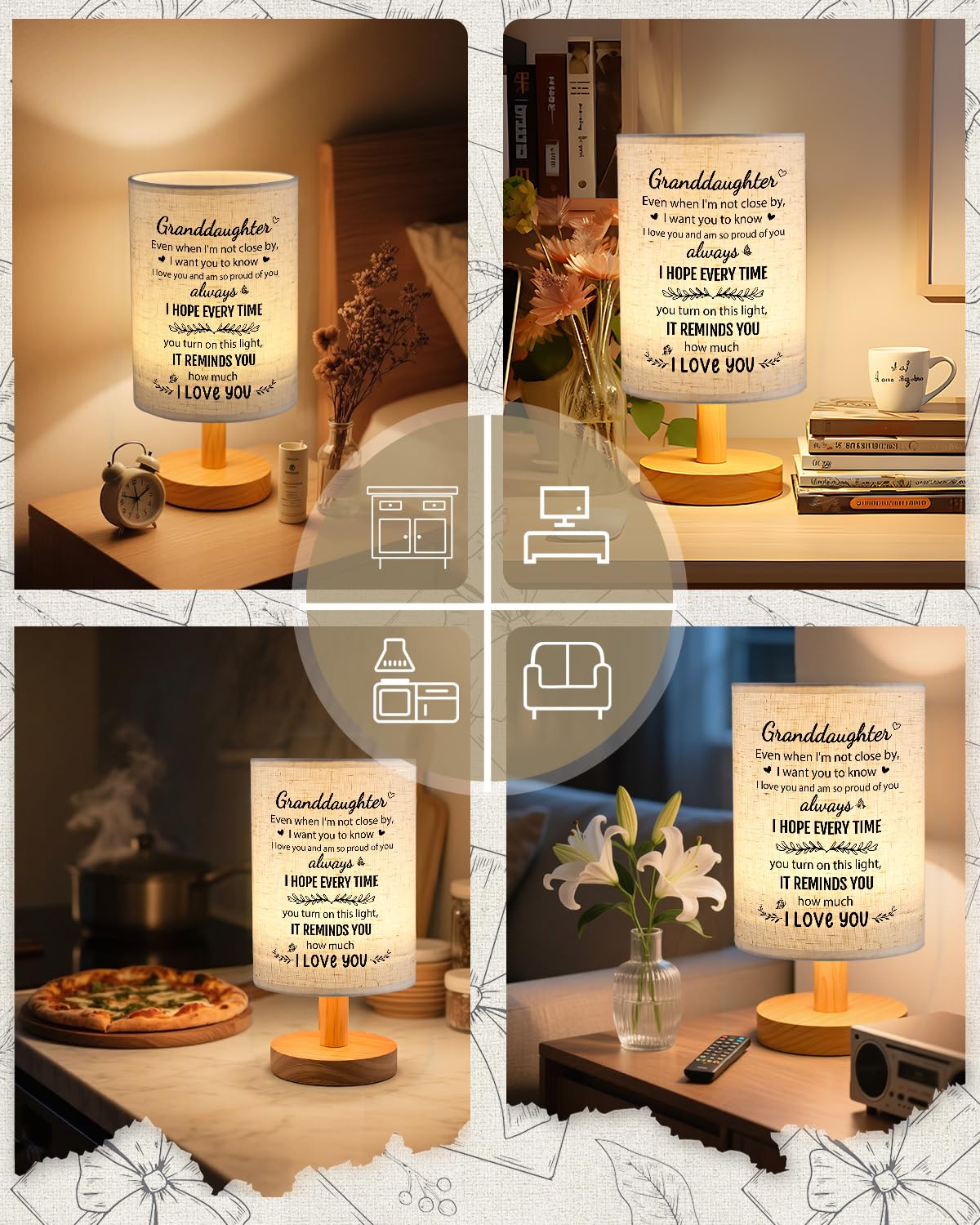 SOUHONEY bedside lamp serves as a constant reminder of grandparent love.