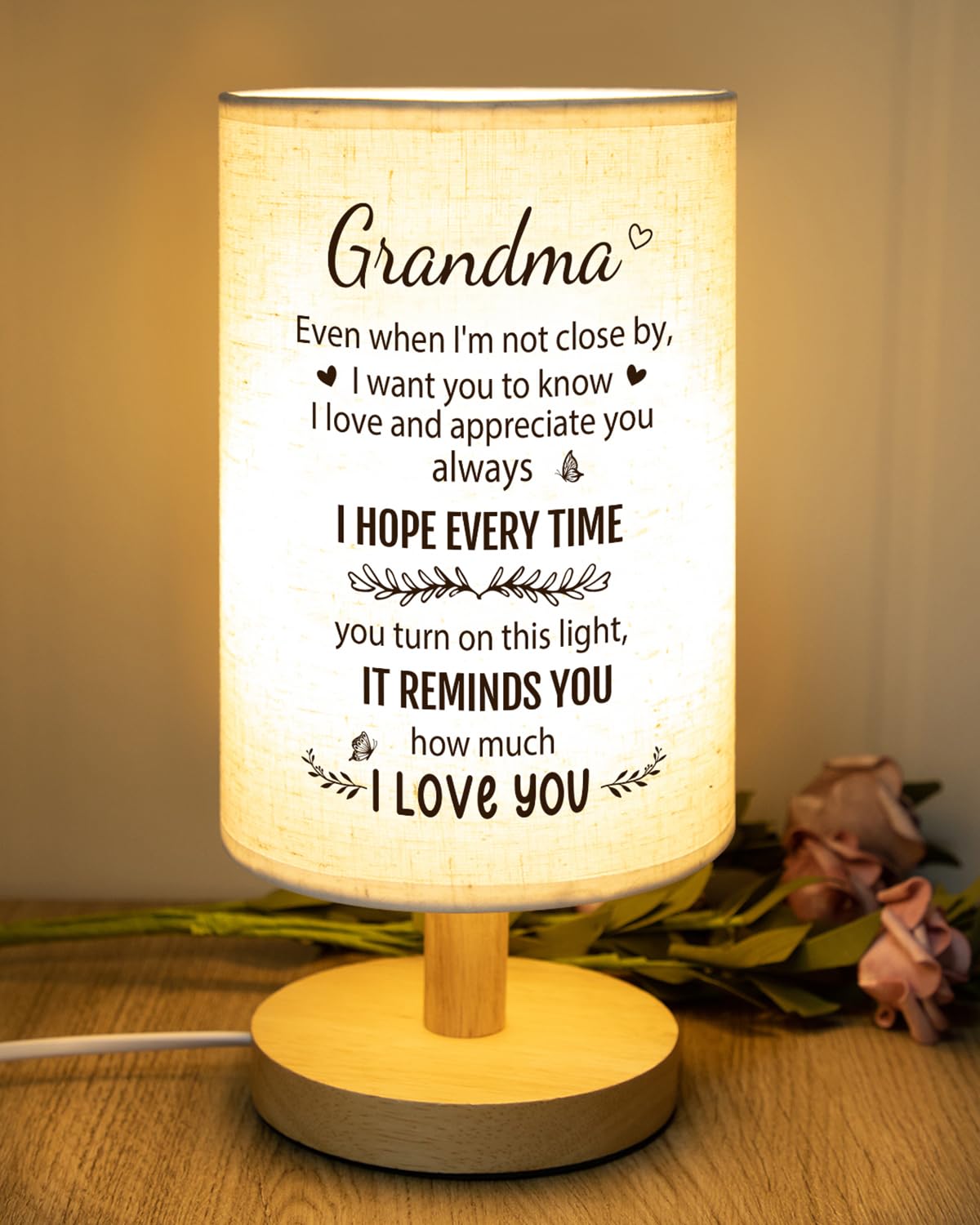 SOUHONEY grandma lamp with soft flaxen shade for a cozy glow