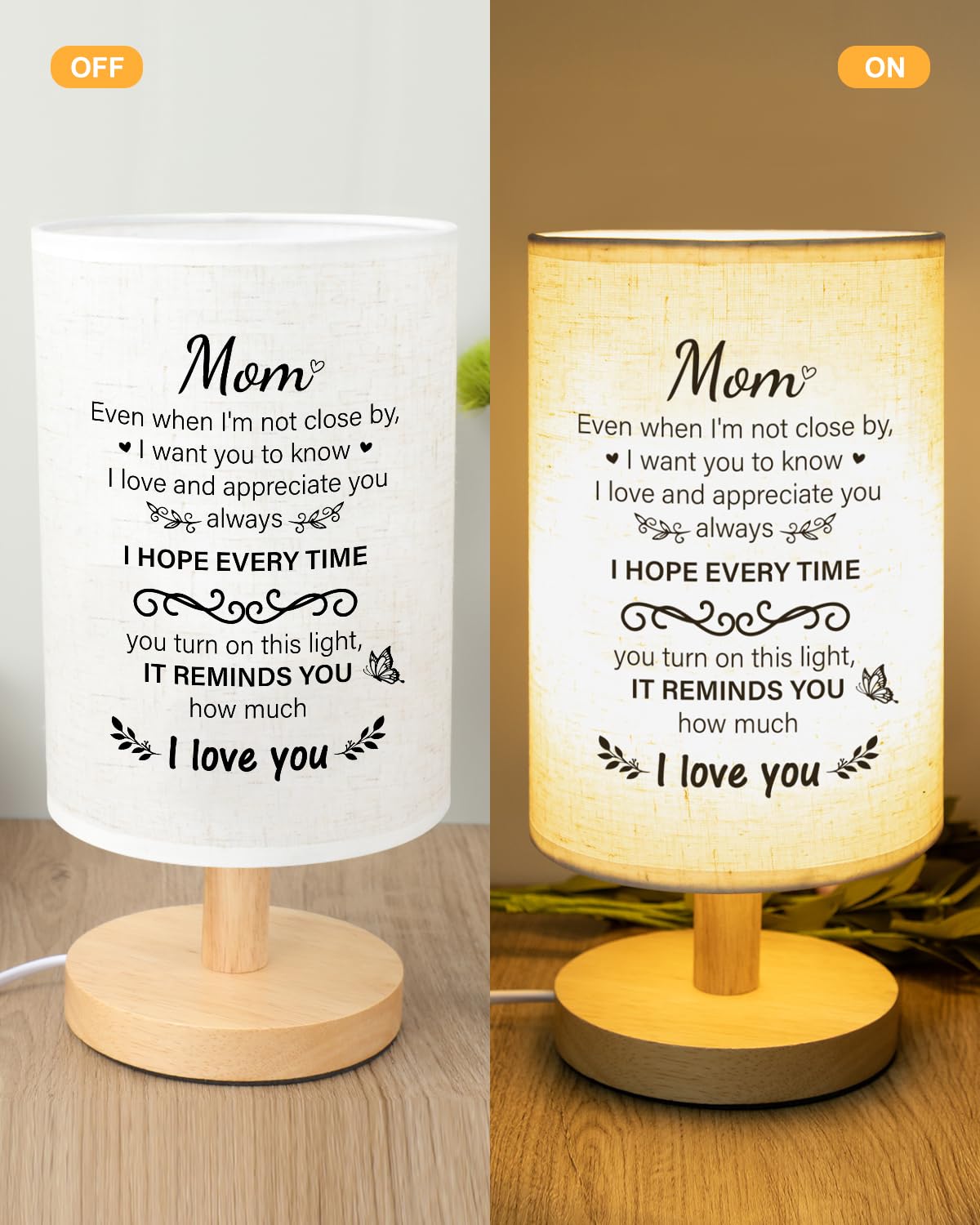 SOUHONEY mom lamp featuring warm words that express love and appreciation