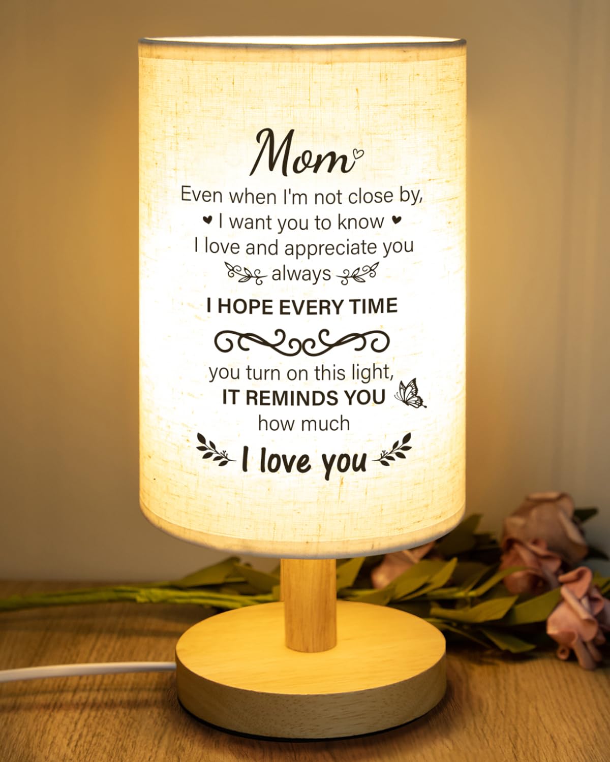 SOUHONEY Mothers Day lamp with soft shade for gentle, eye-friendly lighting