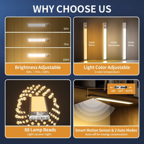 SOUL LINK 88-LED fixture delivers soft, flicker-free light on dim shelves and cabinets.