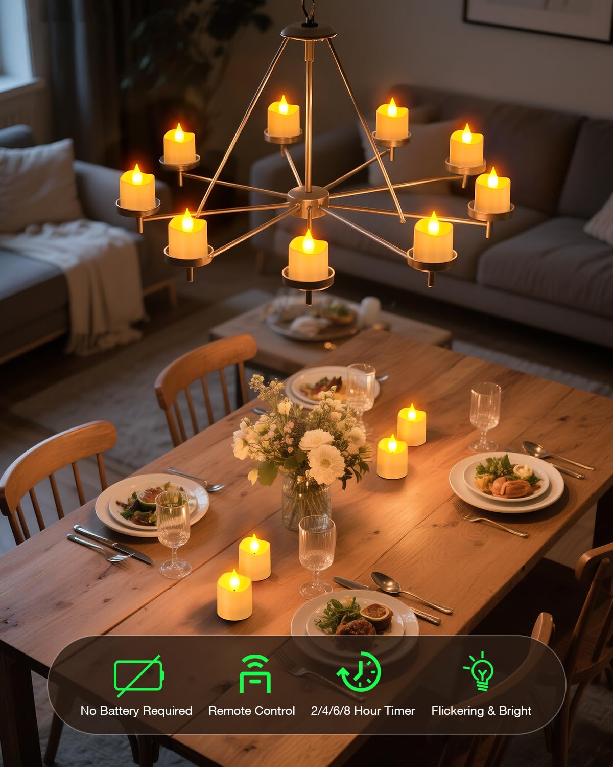 Close-up of SoulBay flicker showing realistic LED candle movement.