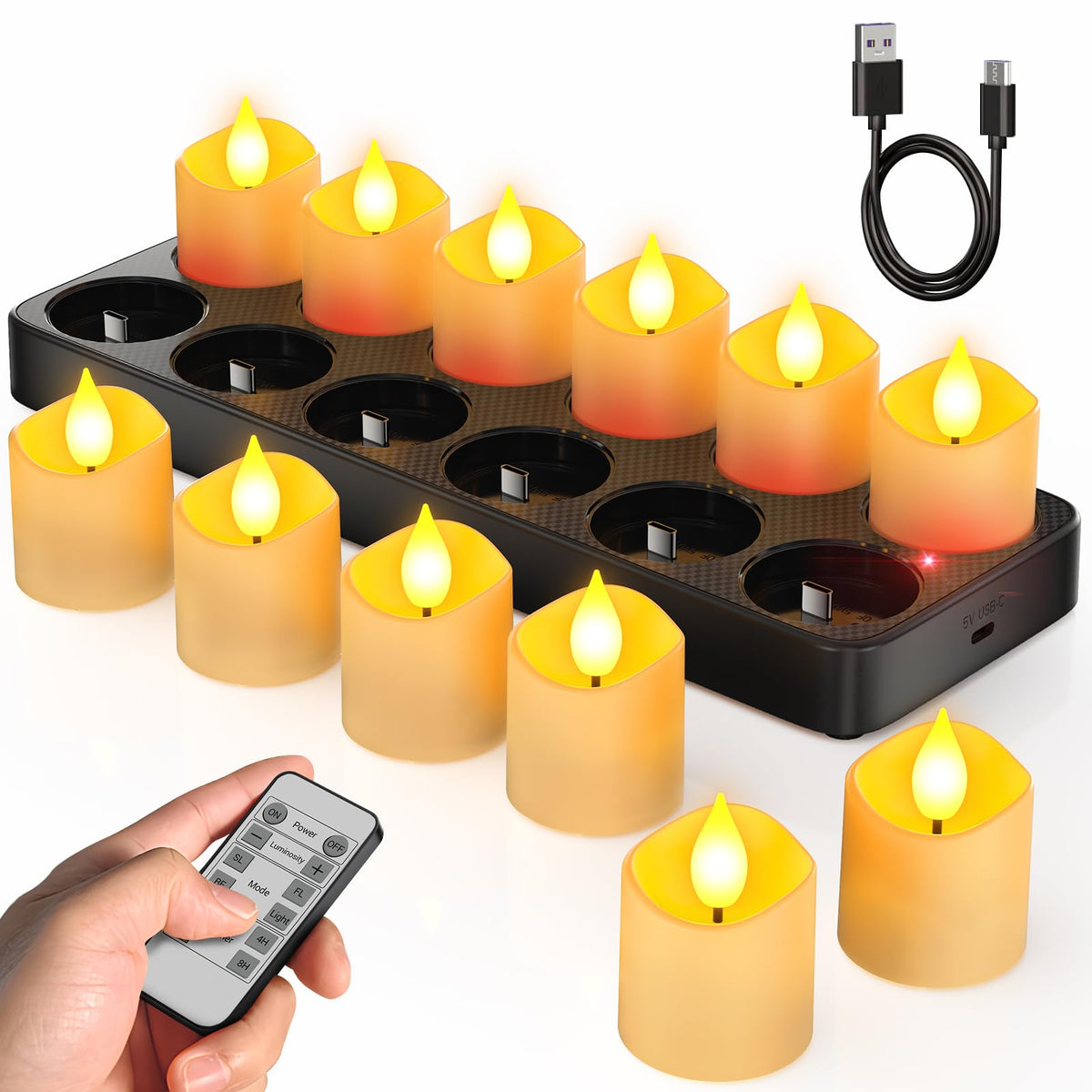 SoulBay flameless candle with remote timer for effortless evening ambiance.
