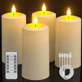 SoulBay flameless candles 4-pack front view for cozy indoor and outdoor ambiance