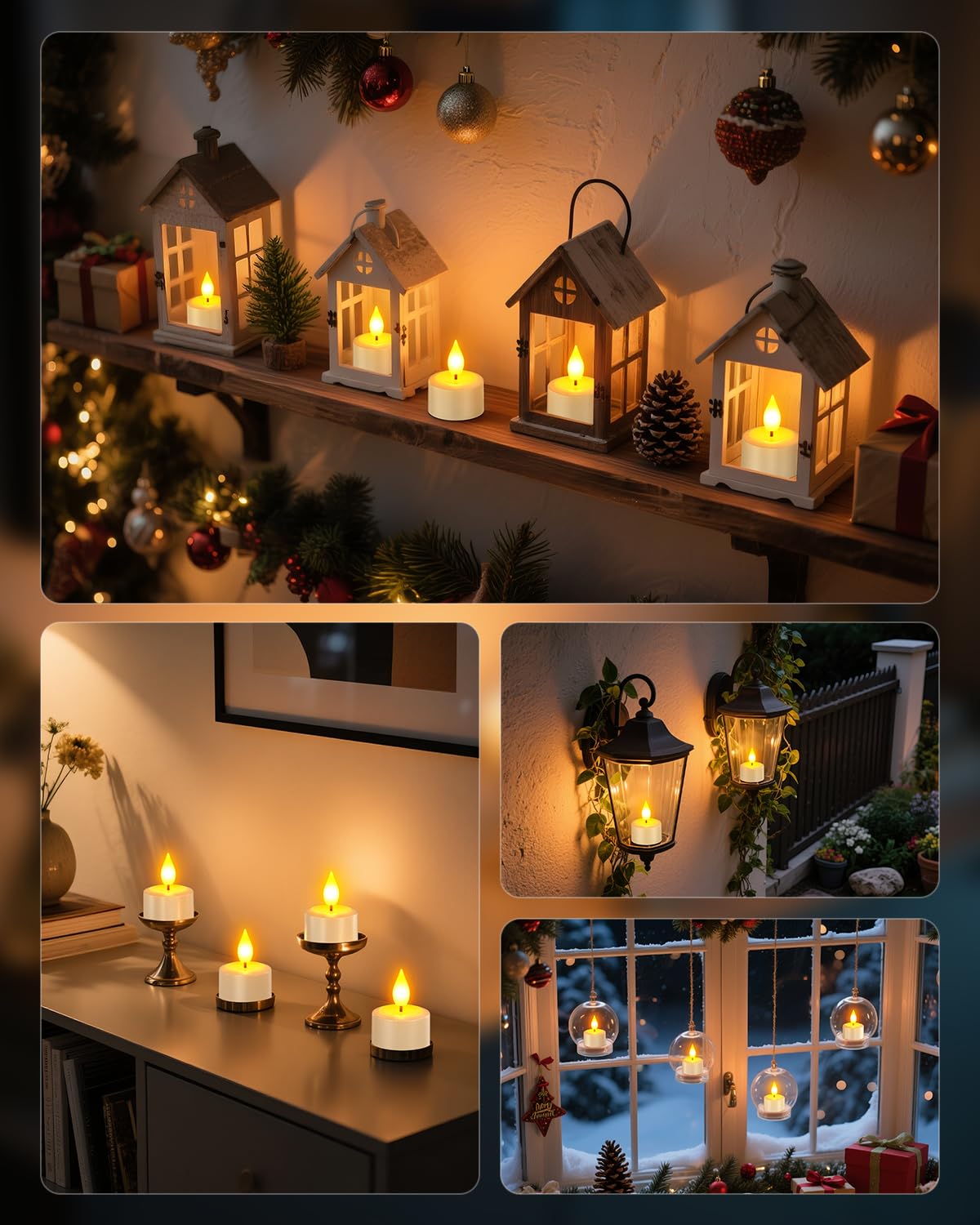 SoulBay mantle decor tea light creates ambient night-time warmth