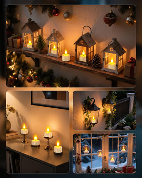 SoulBay mantle decor tea light creates ambient night-time warmth