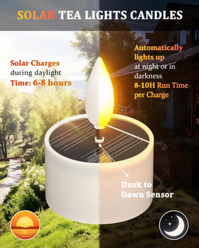 SoulBay solar tea lights 1-5 inch diameter fit most holders and votives