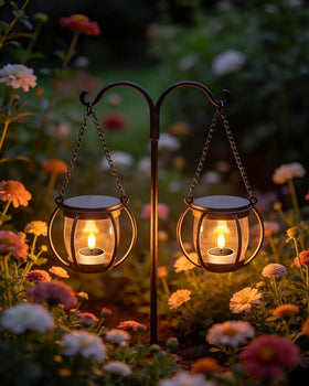 SoulBay tea lights along garden path inviting a warm stroll