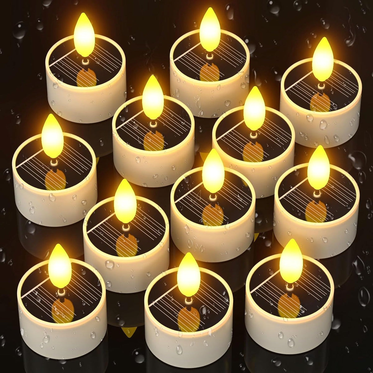 SoulBay solar tea lights outdoors waterproof create cozy patio ambiance without flames