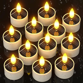 SoulBay solar tea lights outdoors waterproof create cozy patio ambiance without flames