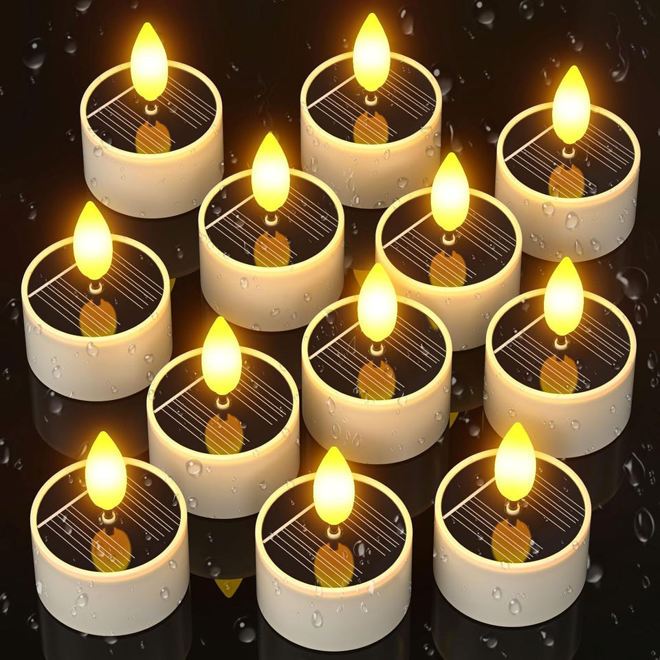 SoulBay solar tea lights outdoors waterproof create cozy patio ambiance without flames