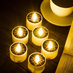 SoulBay solar tealight with dusk-to-dawn sensor for hands-free outdoor lighting