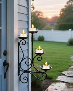 SoulBay tealight inside glass jar adds cozy glow to patios