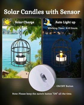 SoulBay tealight in lantern for warm yard decor