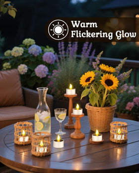 SoulBay tealight on deck for garden lighting and ambiance