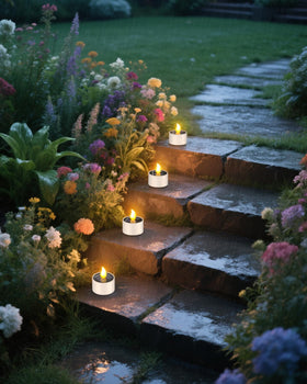 SoulBay six-pack of solar tealights for convenient outdoor lighting