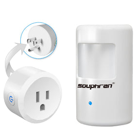 Souphran plug-in motion sensor front view for hands-free lighting.