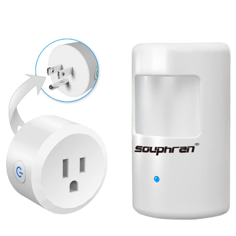 Souphran plug-in motion sensor front view for hands-free lighting.