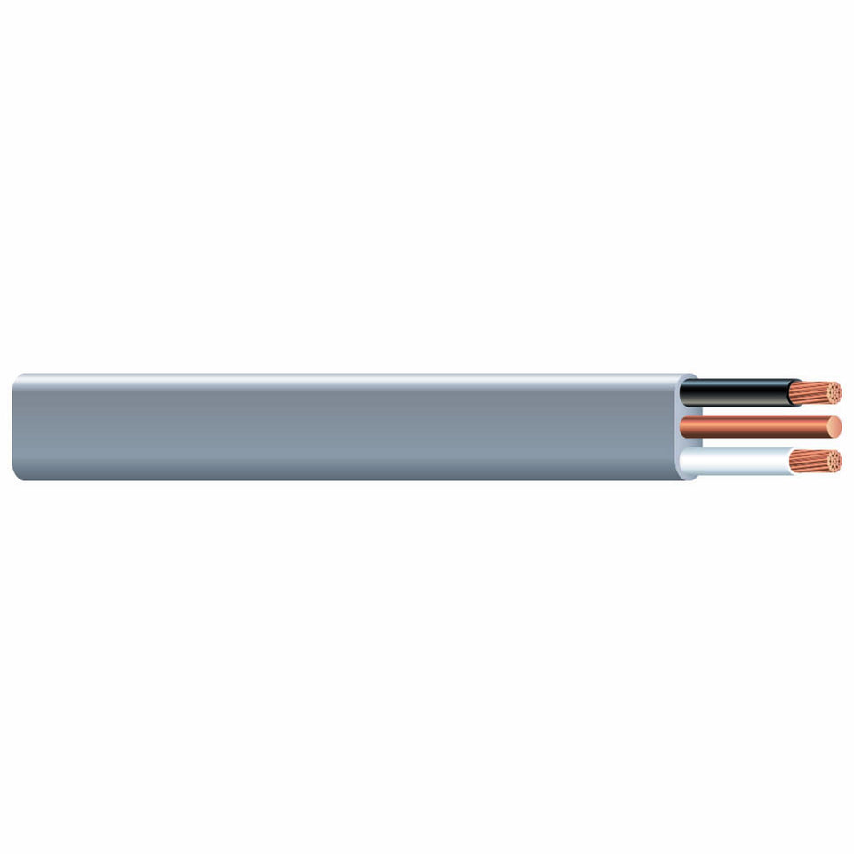 Southwire 12/2 UF-B wire with ground for direct burial, ideal for outdoor lighting installations.