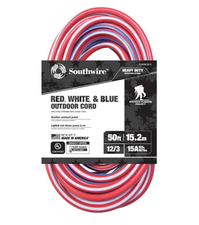 Southwire heavy-duty extension cord, 50ft, outdoor, 12GA, three-conductor design