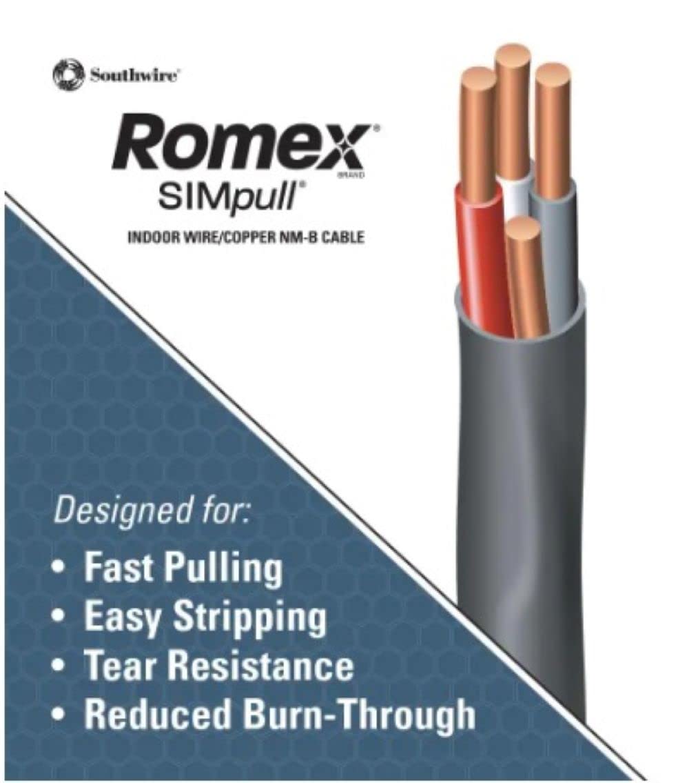 Southwire NM-B insulation close-up emphasizes durable outer sheath.