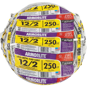 Southwire 68580055 MC Lite cable on spool for durable indoor wiring