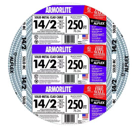 Southwire Armorlite aluminum armored cable 14-2 in a 250 ft coil for rugged power distribution