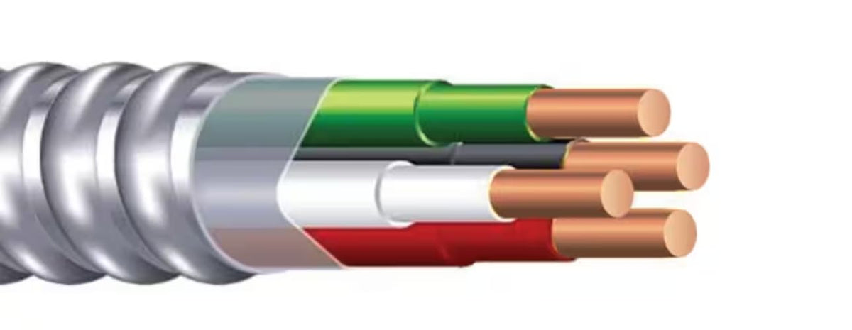 Southwire Armorlite aluminum armored cable designed for concealed installations