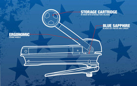 Handle blade storage keeps spare blades within reach during work