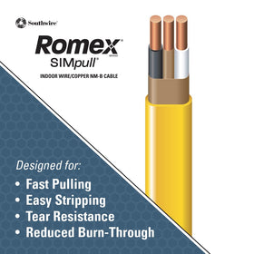 Romex NM-B used for branch circuits feeding outlets in a home.