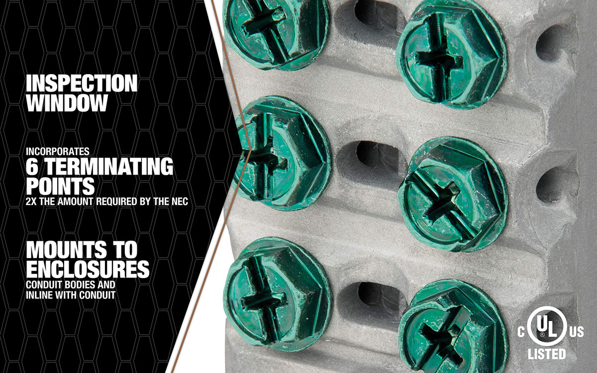 Southwire MEIBB inline bonding bridge connector mounted on enclosure for dependable bonding