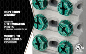 Southwire MEIBB inline bonding bridge connector mounted on enclosure for dependable bonding