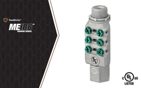 Southwire MEIBB inline bonding bridge connector side angle showing compact installation