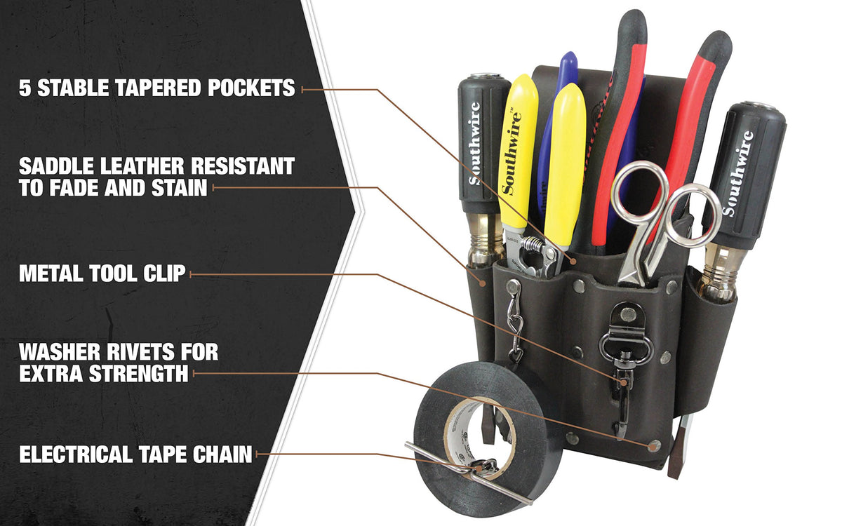 Southwire POUCH4 tapered pockets help organize tools securely