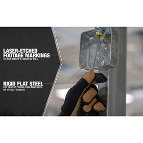Southwire precision fish tape helps navigate tight bends efficiently.