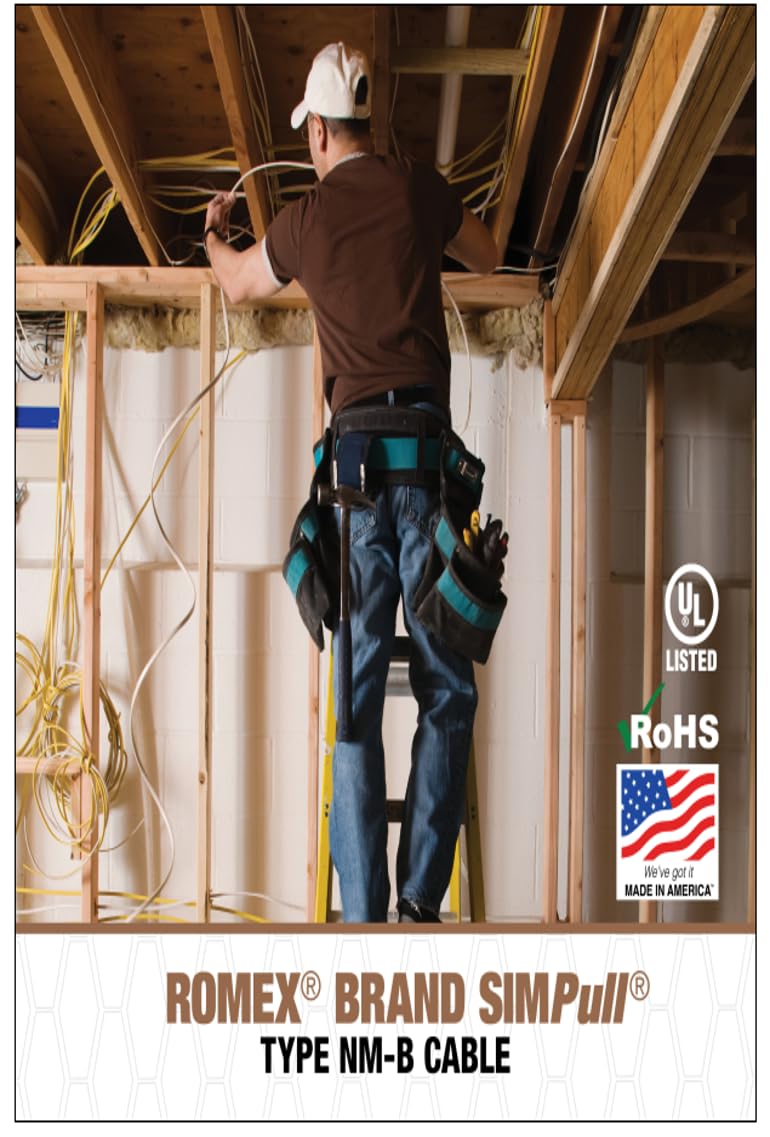 Residential wiring cable designed for above-ground installations in dry spaces