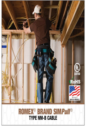 Residential wiring cable designed for above-ground installations in dry spaces