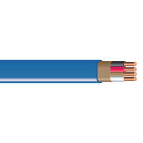 Southwire Romex SIMpull 14/3 blue jacket cable for easier pulling.