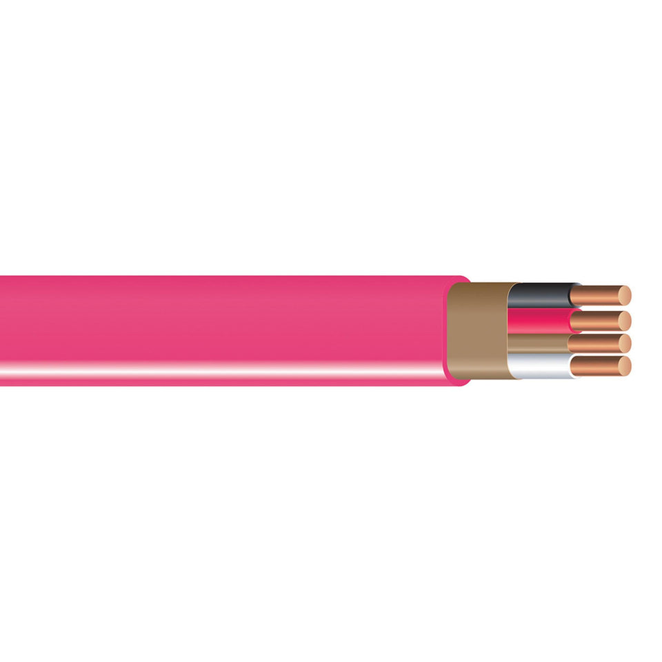Southwire Romex SIMpull NM-B 10 gauge 3-conductor pink coil for residential wiring.