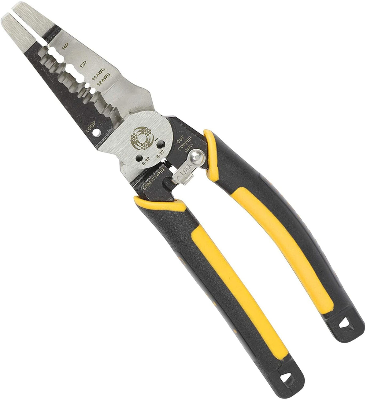 Southwire SNM1214HD heavy-duty Romex stripper in action for quick stripping of 12/2 and 14/2 wires.