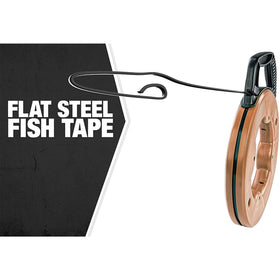 Southwire steel fish tape case shown for durability on site.