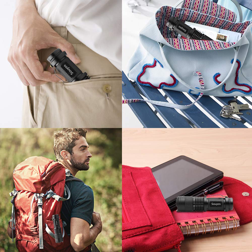 Souyos pocket clip red light ready for hands-free carry