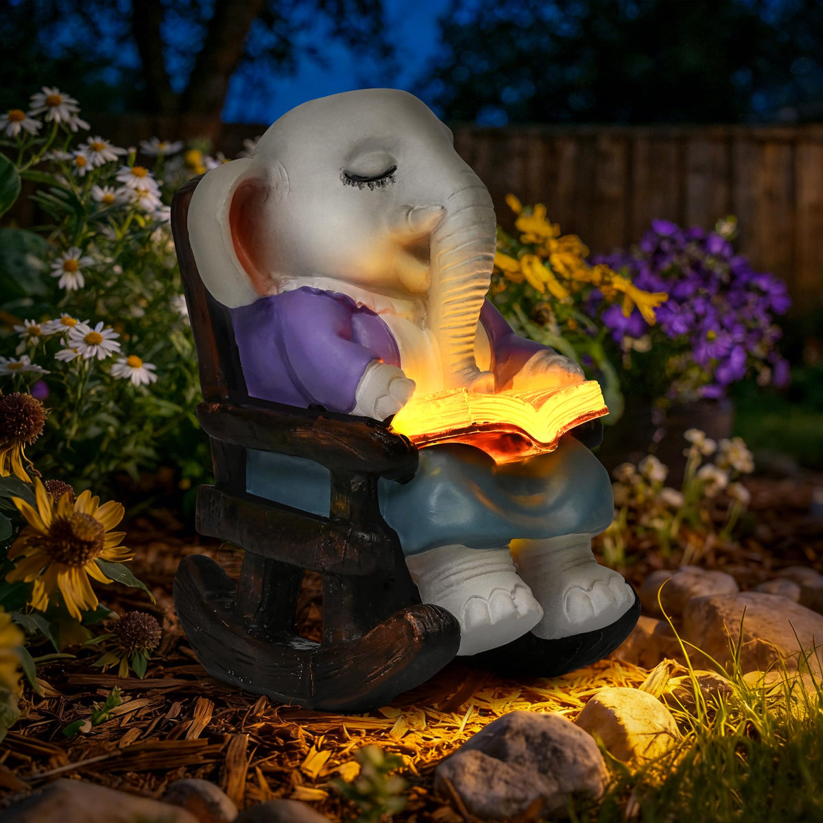 SOWSUN durable resin elephant statue offers timeless garden appeal