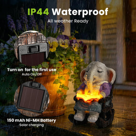 SOWSUN easy-setup solar elephant requires no wiring or maintenance