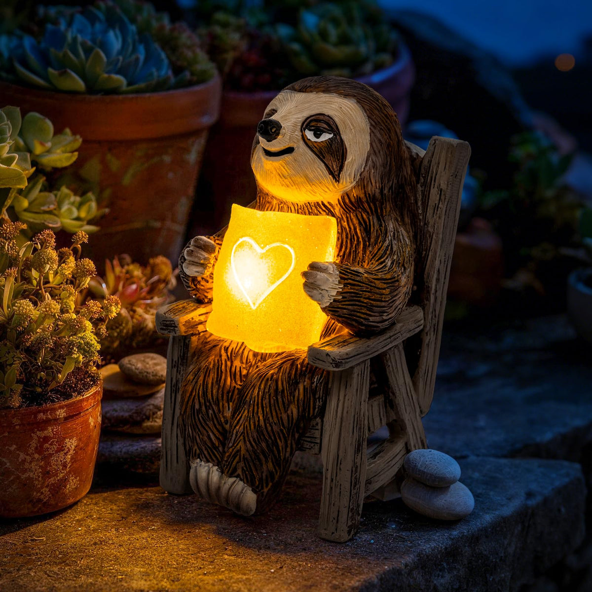 SOWSUN nap-ready sloth brings whimsy with solar glow.